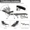 Beach Folding Chaise Lounge Recliner with 7 Adjustable Positions